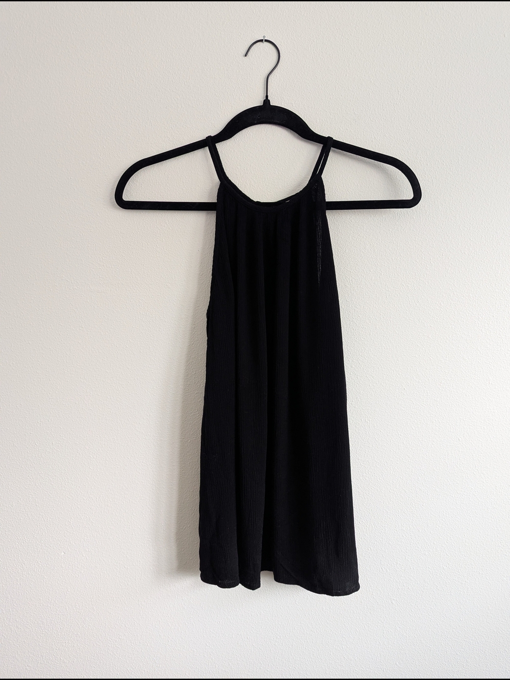 Mossimo Supply Co. Black Linen-like Halter Tank Top